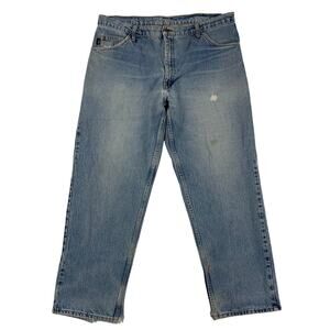 Vintage Union Line 80s Distressed Union Made Blue Faded Jeans 40x29 Made in USA